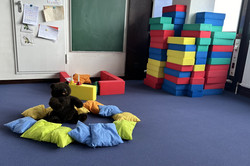 Spielaufbau mit Bär