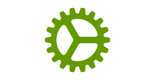 grünes Icon eines Zahnrades